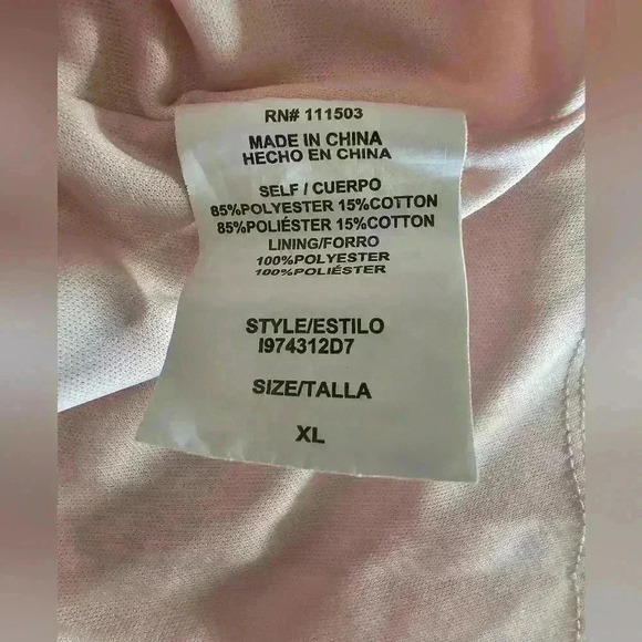 AUW Full Crochet Light Pink Lined Dress Dainty Boho High Low Hem Womens XL - Picture 13 of 13